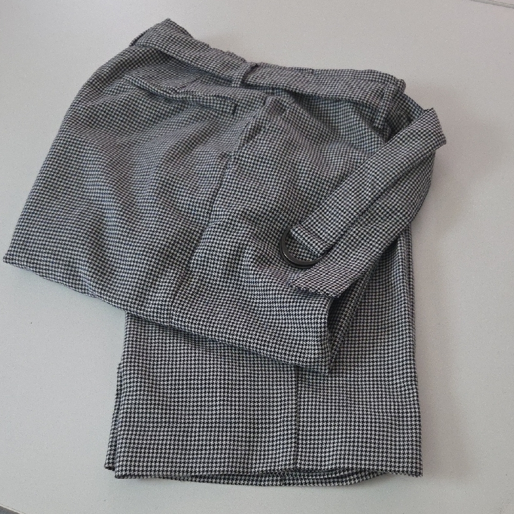 REISS Women's Black and White Houndstooth Pants